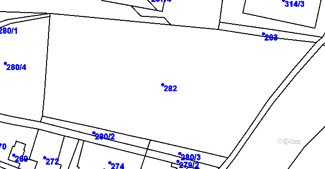 Parcela st. 282 v KÚ Nebočady, Katastrální mapa