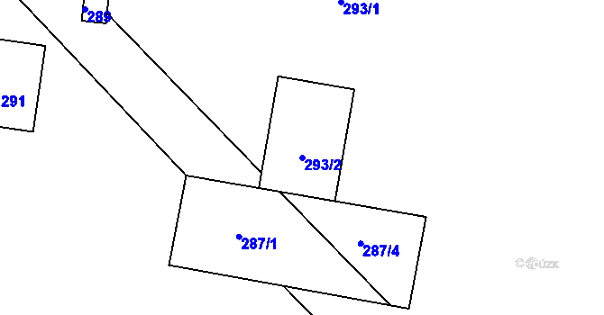 Parcela st. 293/2 v KÚ Nebočady, Katastrální mapa