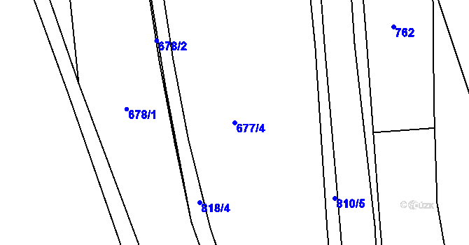 Parcela st. 677/4 v KÚ Nebočady, Katastrální mapa