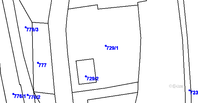 Parcela st. 729 v KÚ Nebočady, Katastrální mapa