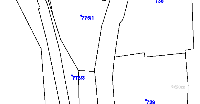 Parcela st. 778/1 v KÚ Nebočady, Katastrální mapa