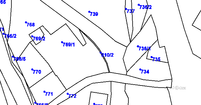 Parcela st. 810/2 v KÚ Nebočady, Katastrální mapa