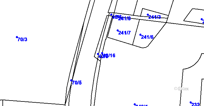 Parcela st. 40/16 v KÚ Nebočady, Katastrální mapa