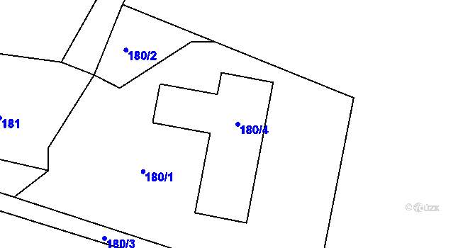 Parcela st. 180/4 v KÚ Nebočady, Katastrální mapa