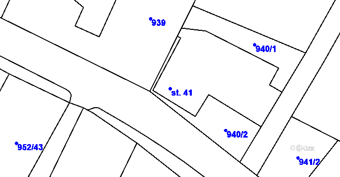 Parcela st. 41 v KÚ Bolina, Katastrální mapa