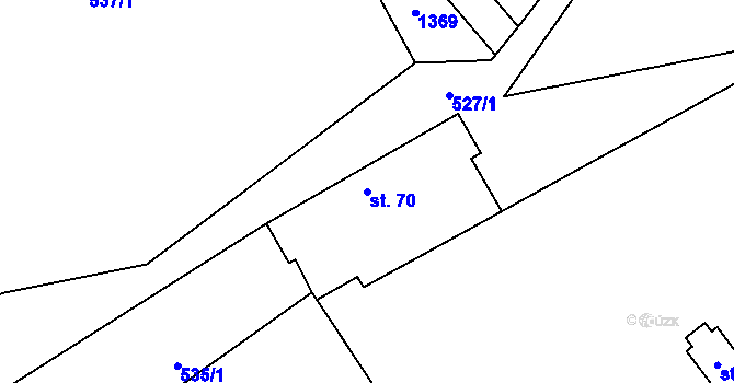 Parcela st. 70 v KÚ Bolina, Katastrální mapa