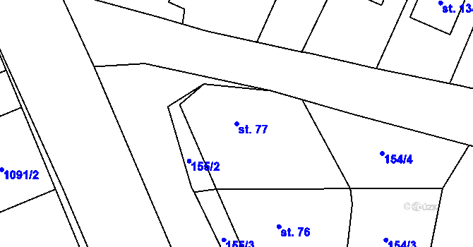 Parcela st. 77 v KÚ Bolina, Katastrální mapa