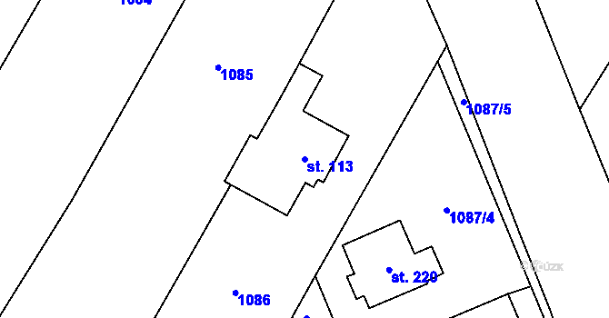 Parcela st. 113 v KÚ Bolina, Katastrální mapa