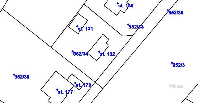 Parcela st. 132 v KÚ Bolina, Katastrální mapa