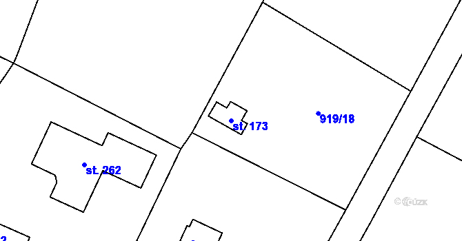Parcela st. 173 v KÚ Bolina, Katastrální mapa