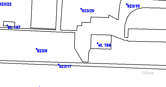 Parcela st. 183 v KÚ Bolina, Katastrální mapa