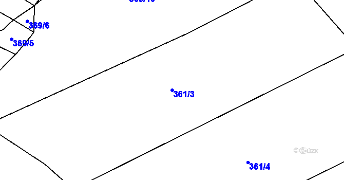 Parcela st. 361/3 v KÚ Bolina, Katastrální mapa