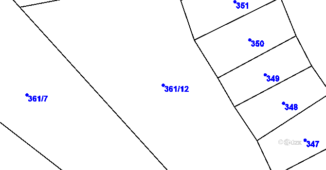 Parcela st. 361/12 v KÚ Bolina, Katastrální mapa