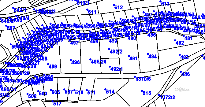 Parcela st. 495 v KÚ Bolina, Katastrální mapa