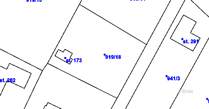 Parcela st. 919/18 v KÚ Bolina, Katastrální mapa