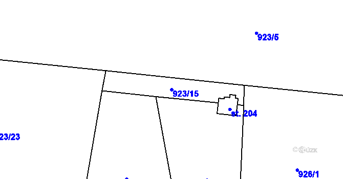 Parcela st. 923/15 v KÚ Bolina, Katastrální mapa