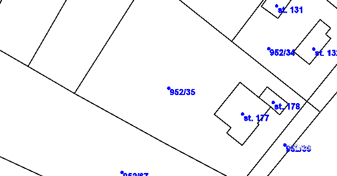 Parcela st. 952/35 v KÚ Bolina, Katastrální mapa