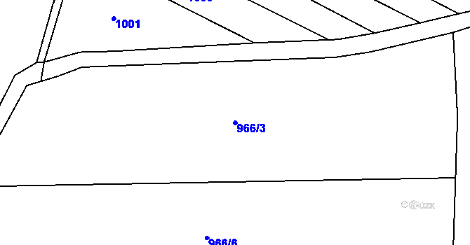 Parcela st. 966/3 v KÚ Bolina, Katastrální mapa