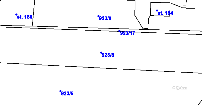 Parcela st. 923/6 v KÚ Bolina, Katastrální mapa