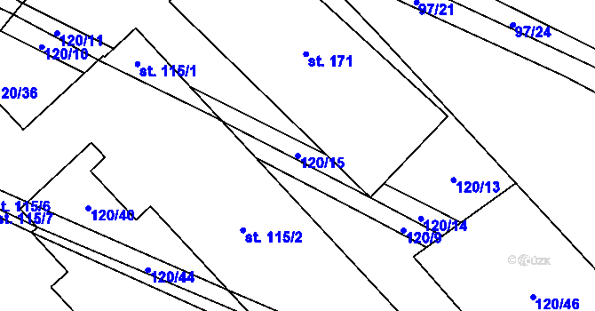 Parcela st. 120/15 v KÚ Bolina, Katastrální mapa
