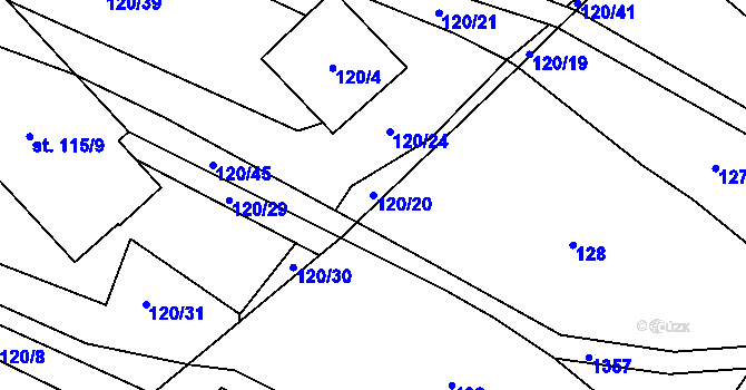 Parcela st. 120/20 v KÚ Bolina, Katastrální mapa