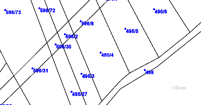 Parcela st. 495/4 v KÚ Bolina, Katastrální mapa