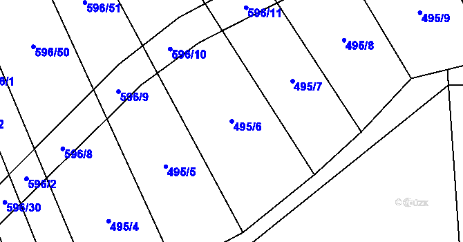 Parcela st. 495/6 v KÚ Bolina, Katastrální mapa