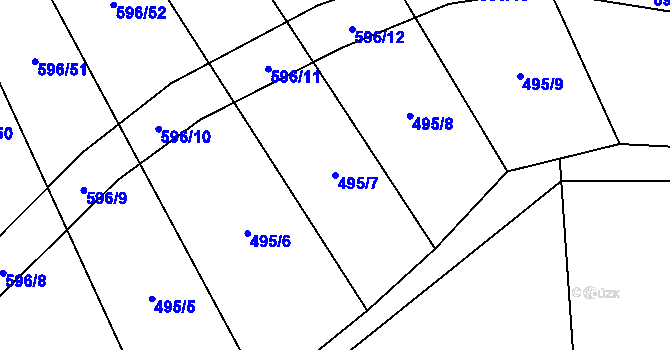 Parcela st. 495/7 v KÚ Bolina, Katastrální mapa