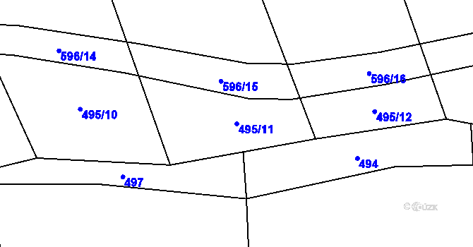 Parcela st. 495/11 v KÚ Bolina, Katastrální mapa