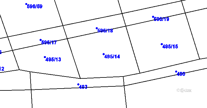 Parcela st. 495/14 v KÚ Bolina, Katastrální mapa