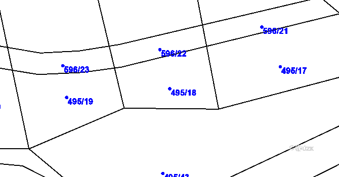 Parcela st. 495/18 v KÚ Bolina, Katastrální mapa