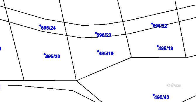 Parcela st. 495/19 v KÚ Bolina, Katastrální mapa