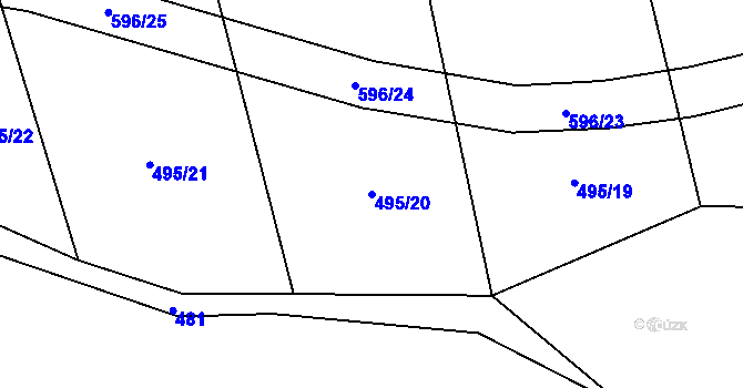 Parcela st. 495/20 v KÚ Bolina, Katastrální mapa