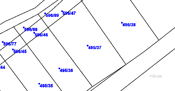 Parcela st. 495/37 v KÚ Bolina, Katastrální mapa