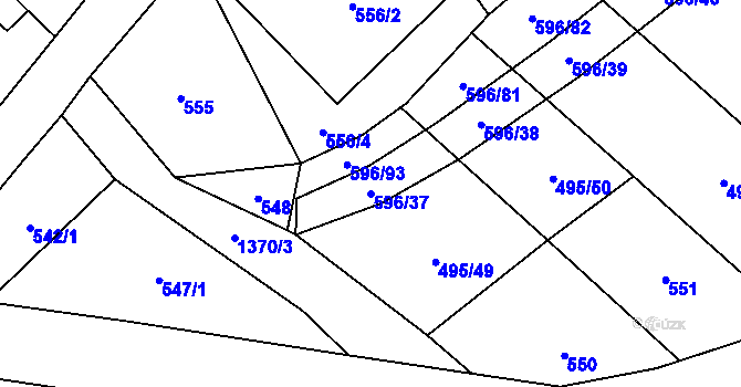 Parcela st. 596/37 v KÚ Bolina, Katastrální mapa