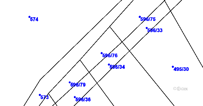Parcela st. 596/76 v KÚ Bolina, Katastrální mapa