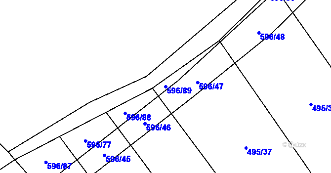 Parcela st. 596/89 v KÚ Bolina, Katastrální mapa