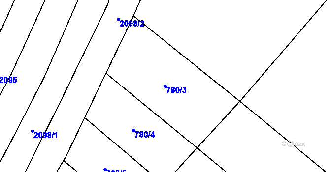 Parcela st. 780/3 v KÚ Bolina, Katastrální mapa