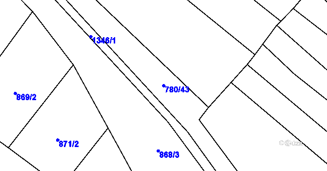 Parcela st. 780/43 v KÚ Bolina, Katastrální mapa