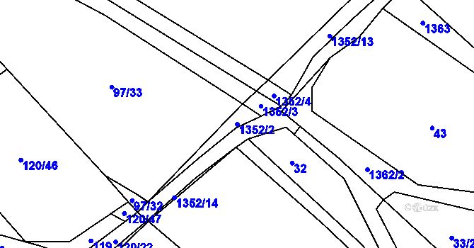 Parcela st. 1352/2 v KÚ Bolina, Katastrální mapa