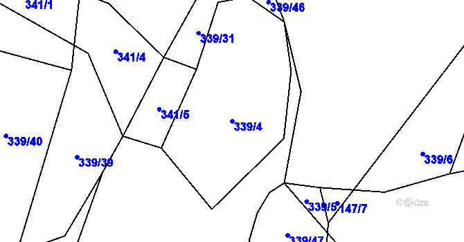 Parcela st. 339/4 v KÚ Bonkovice, Katastrální mapa