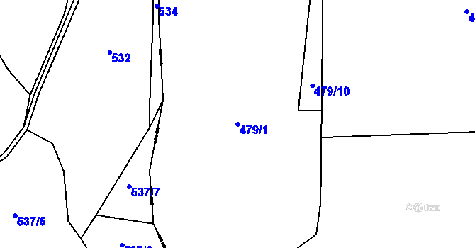 Parcela st. 479/1 v KÚ Bonkovice, Katastrální mapa