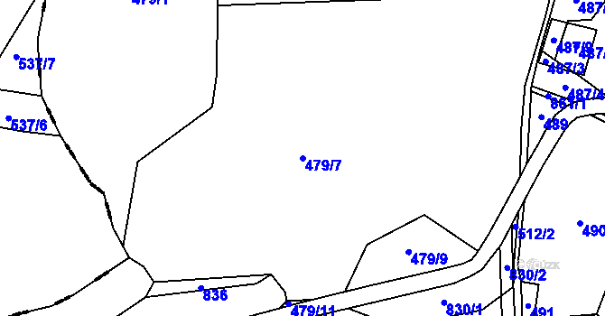 Parcela st. 479/7 v KÚ Bonkovice, Katastrální mapa