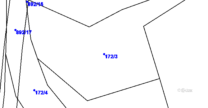 Parcela st. 172/3 v KÚ Bonkovice, Katastrální mapa