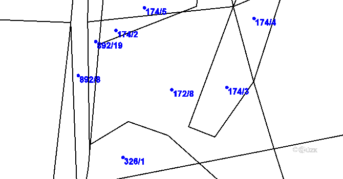 Parcela st. 172/8 v KÚ Bonkovice, Katastrální mapa