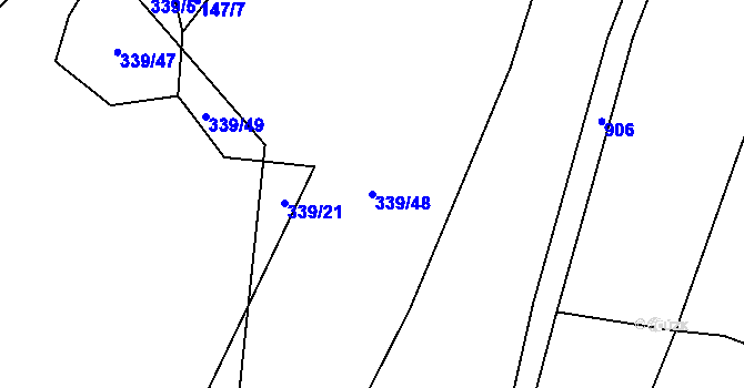 Parcela st. 339/48 v KÚ Bonkovice, Katastrální mapa