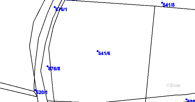 Parcela st. 541/6 v KÚ Bonkovice, Katastrální mapa