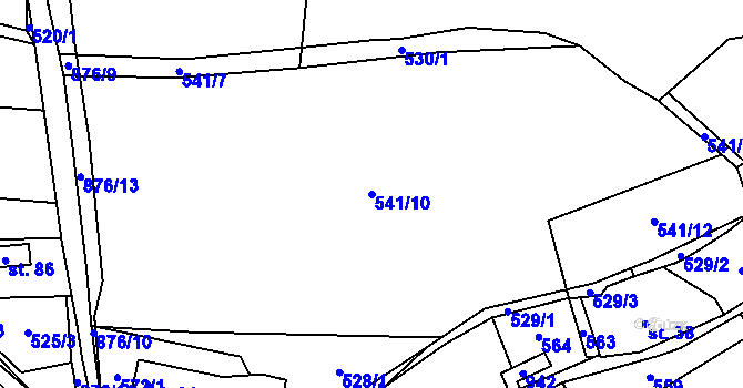 Parcela st. 541/10 v KÚ Bonkovice, Katastrální mapa
