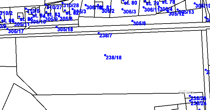 Parcela st. 238/18 v KÚ Bor u Březnice, Katastrální mapa