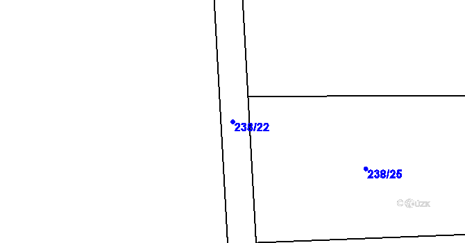 Parcela st. 238/22 v KÚ Bor u Březnice, Katastrální mapa